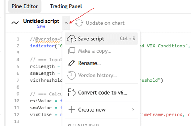 TradingView script to identify favorable market conditions