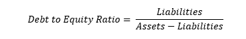 debt to equity ratio formula