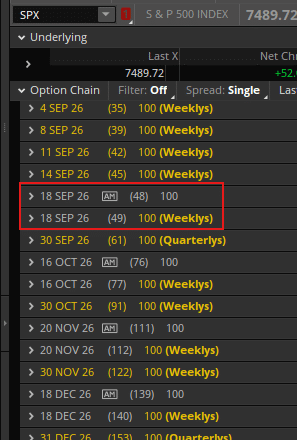 spx weekly monthly expiration am pm